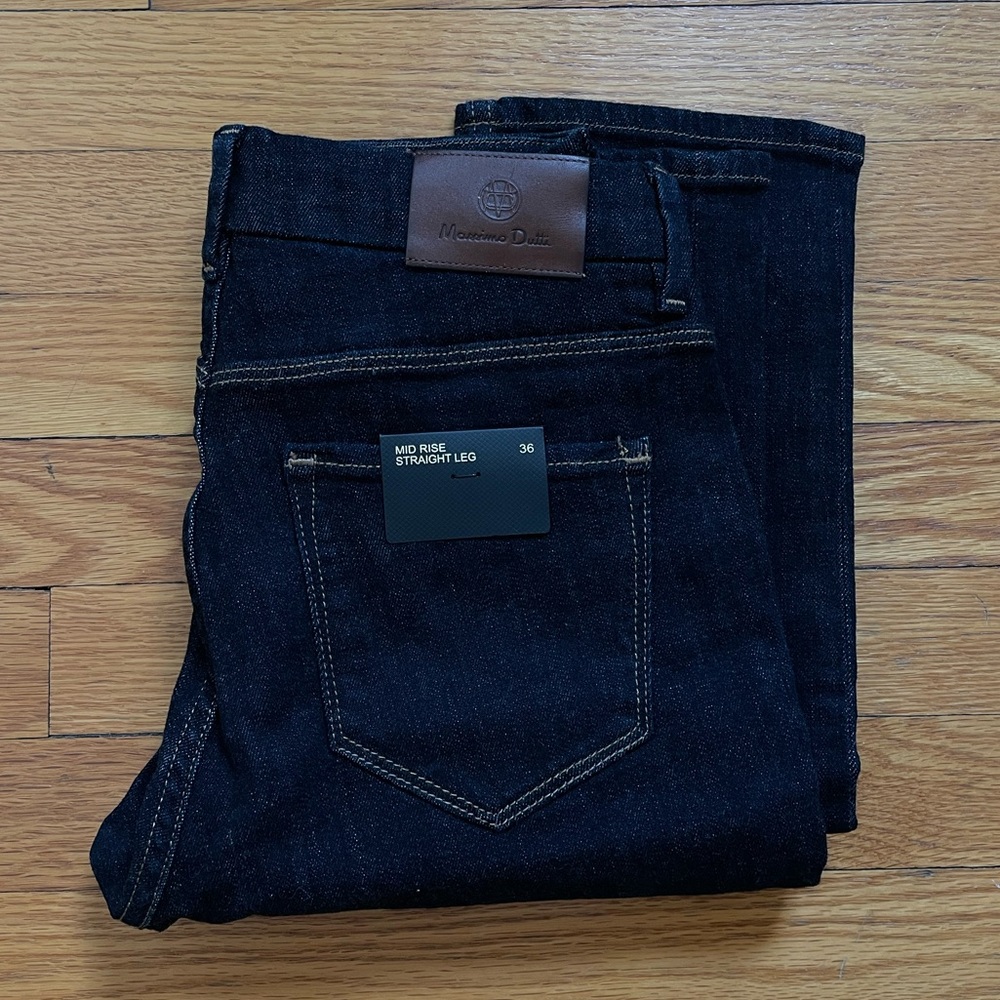 NEW MASSIMO DUTTI WITH TAG MID RISE STRAIGHT LEG JEANS size EUR36 US4